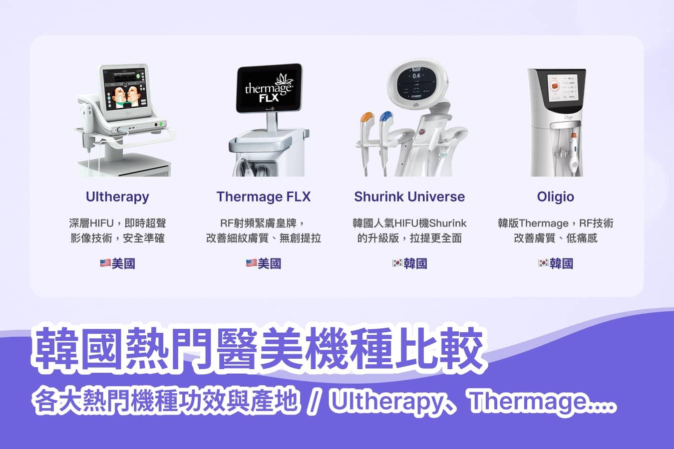 韩国热门医美机种比较｜Ultherapy、Thermage、Shurink 到 Potenza 点拣好？
